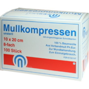 Mullkompressen ES 10x20 cm unsteril 8-fach