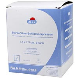 Vlies-Schlitzkompressen steril 7,5 x 7,5 cm 6&ndash;fach