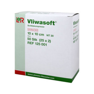 Vliwasoft Schlitzkompressen 10x10 cm Steril 4lagig