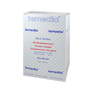 Mullkompressen 10x20 cm Steril 12fach 17f&auml;dig