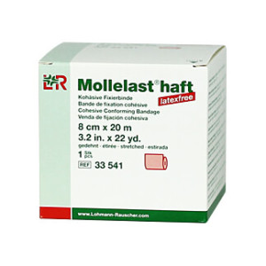 L+R Mollelast haft latexfrei 8 cm x 20 m rot