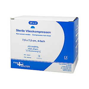 Vlieskompressen 7,5x7,5 cm steril 4fach