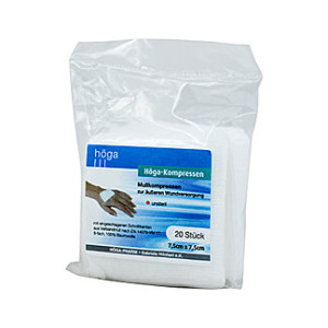 H&ouml;ga Kompressen 7,5 x 7,5 cm Unsteril 8 fach