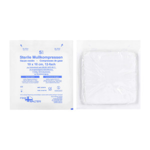 Fink und Walter Sterile Mullkompressen 10x10 cm, 12-fach