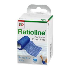 Ratioline Acute Fixierbinde Koh&auml;siv 8 cmx4 m Blau