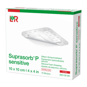 Suprasorb P sensitive 10x10 cm border