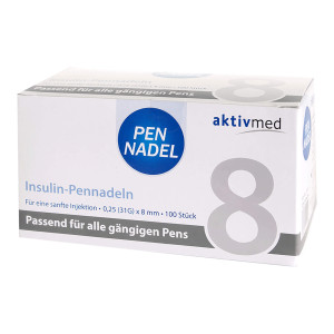 Pen-Nadeln Universal 8 Kan&uuml;len 0,26 x 8 mm
