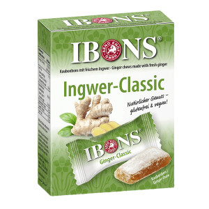 IBONS Ingwer Classic Box Kaubonbons
