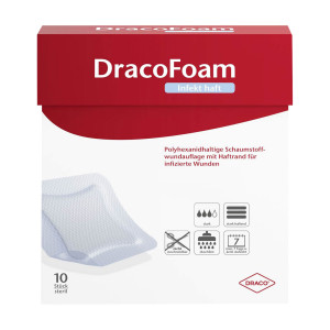 DracoFoam Infekt haft Schaumstoffwundauflage 5 x 5 cm