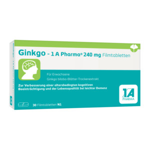 Ginkgo 1 A Pharma 240 mg zur nat&uuml;rlichen Ged&auml;chtnisst&auml;rkung