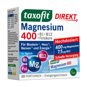 Taxofit Magnesium 400 + B1 + B6 + B12 + Fols&auml;ure Granulat