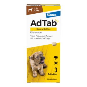 AdTab Kautabletten f&uuml;r Hunde von 1,3 bis 2,5 kg