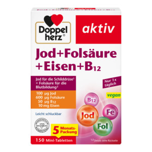 Doppelherz aktiv Jod+Fols&auml;ure+Eisen+B12 Tabletten