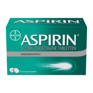 Aspirin 500 mg &Uuml;berzogene Tabletten