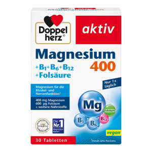 Doppelherz aktiv Magnesium 400+B1+B6+B12 Fols&auml;ure