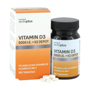 Activplus Vitamin D3 5000 I.E.+K2 Depot Tabletten