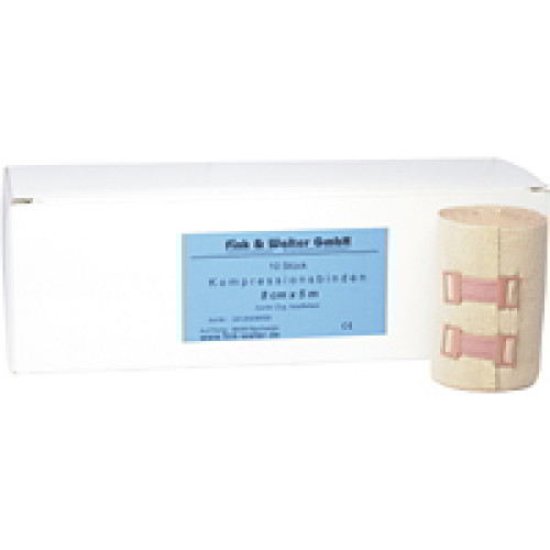 Kompressionsbinde 10cm x 5m mit kurzem Zug hautfarben