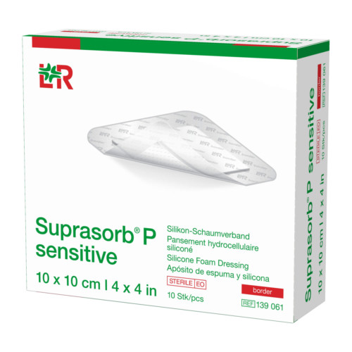 Suprasorb P sensitive 10x10 cm border