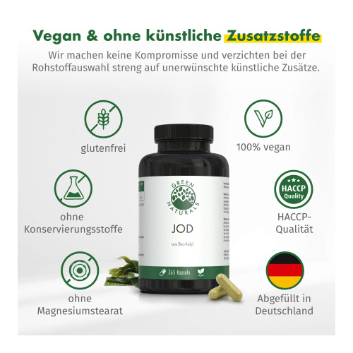 GREEN NATURALS Jod aus Bio-Kelp Kapseln