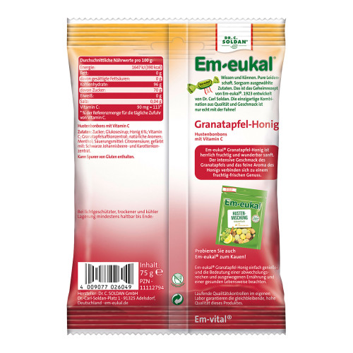 Em-eukal Bonbons Granatapfel-Honig zuckerhaltig