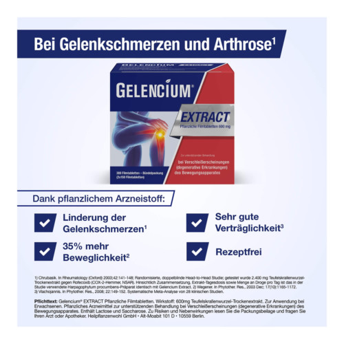 Gelencium EXTRACT bei Arthrose mit Teufelskralle