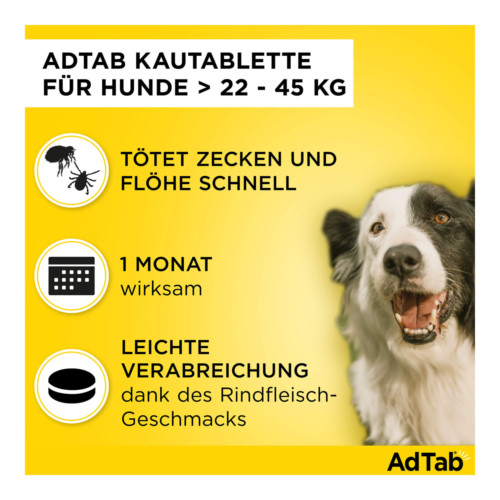 AdTab Kautabletten f&uuml;r Hunde &uuml;ber 22 bis 45 kg