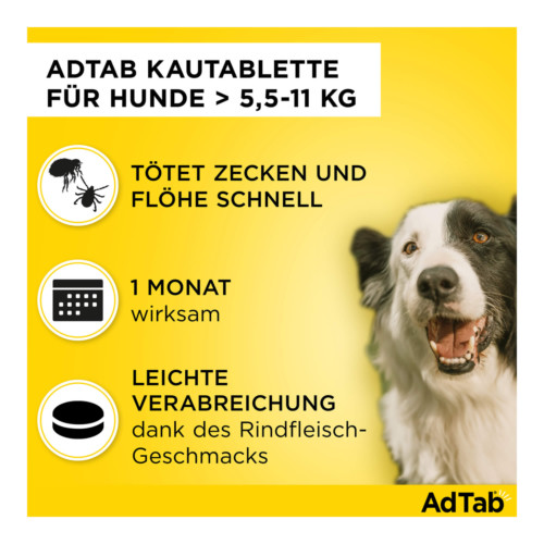 AdTab Kautabletten f&uuml;r Hunde &uuml;ber 5,5 bis 11 kg