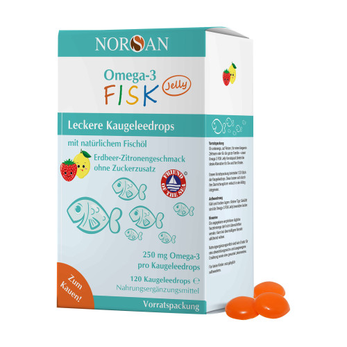 Norsan Omega-3 Fisk Jelly Dragees f&uuml;r Kinder