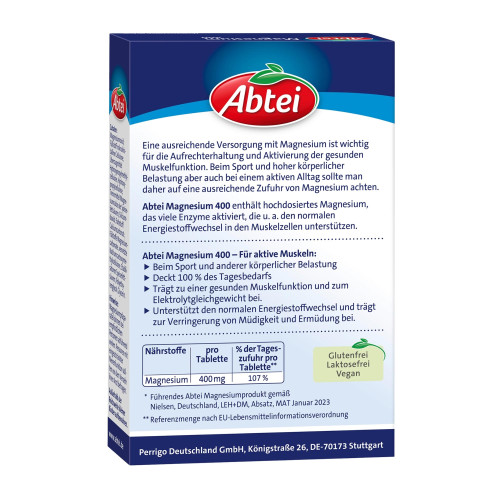Abtei Magnesium 400 hochdosierte Tabletten