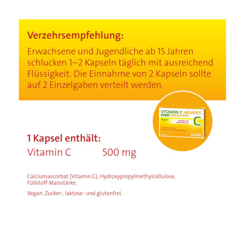 Vitamin C Hevert 500 mg gepufferte Kapseln