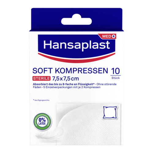 Hansaplast Soft Kompresse 7,5 x 7,5 cm steril