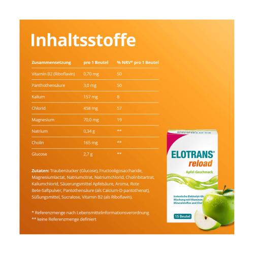 Elotrans reload Elektrolyt-Pulver Apfel