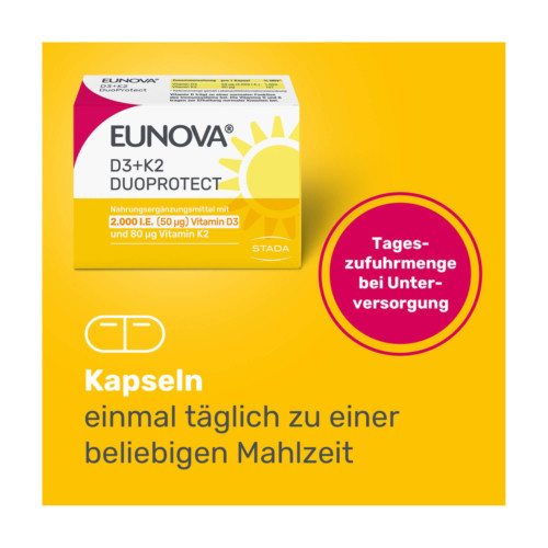 Eunova DuoProtect D3 + K2 2000 I.E. Kapseln