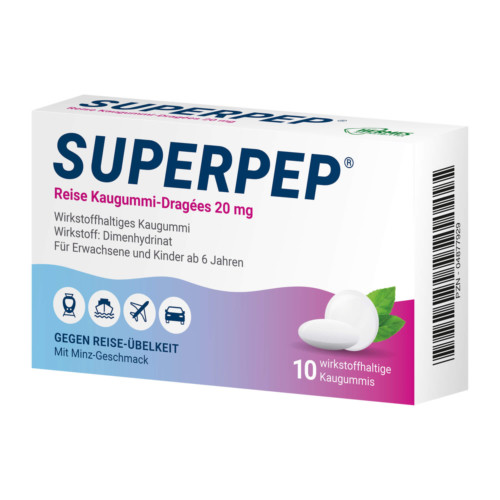 Superpep Reise Kaugummi-Drag&eacute;es 20 mg
