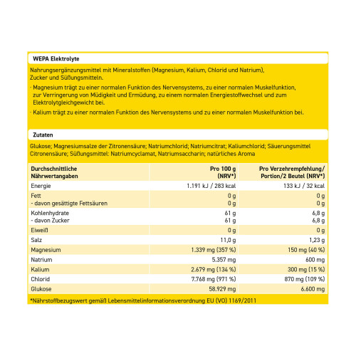 Wepa Elektrolyte Pulver Zitrone