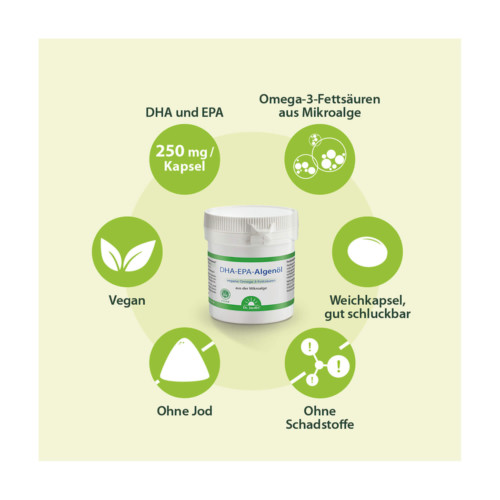Dr. Jacob's DHA-EPA-Algen&ouml;l Kapseln Omega-3-Fetts&auml;uren vegan