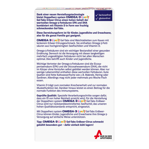 Doppelherz system Omega-3 Gel-Tabs family Erdbeer-Citrus