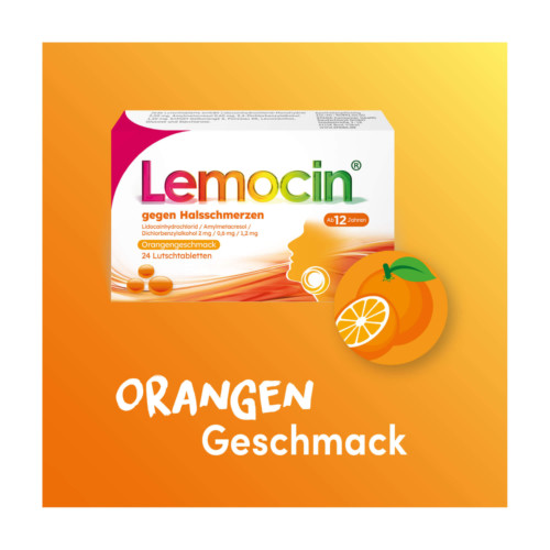Lemocin gegen Halsschmerzen Orange