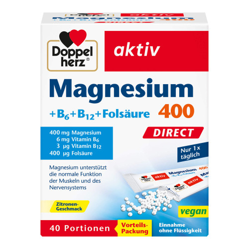 Doppelherz aktiv Magnesium+B6+B12+Fols&auml;ure 400 DIRECT