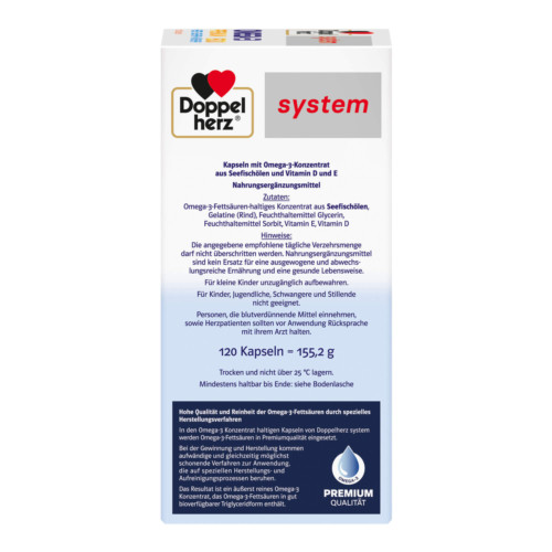 Doppelherz system Omega-3 Premium 1500 Herz+Gehirn+Abwehr