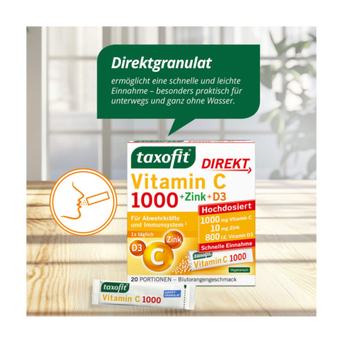Taxofit Vitamin C 1000 + Zink + D3 Direkt-Granulat