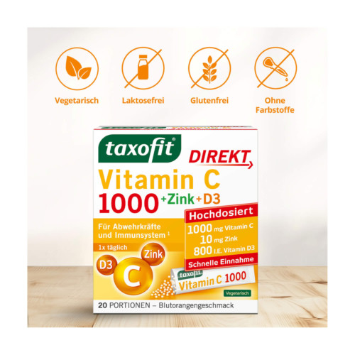 Taxofit Vitamin C 1000 + Zink + D3 Direkt-Granulat