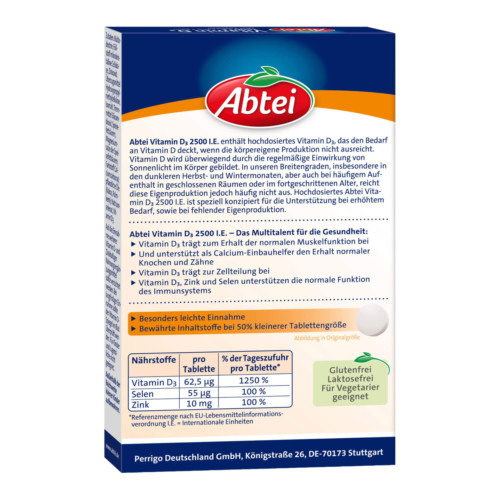 Abtei Vitamin D3 2500 I.E. Mini-Tabletten