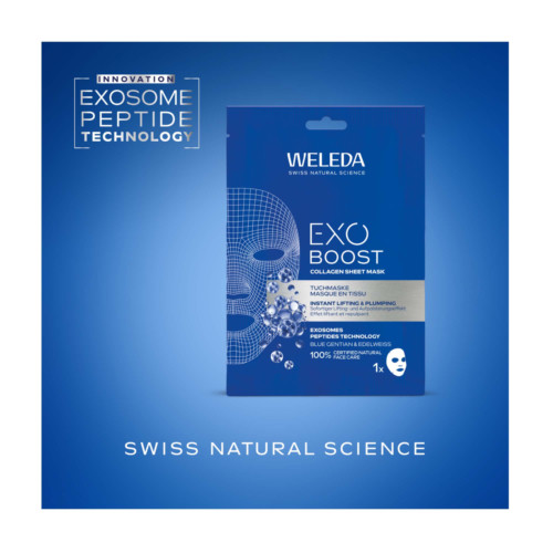 Weleda Exo Boost Collagen Tuchmaske Blauer Enzian
